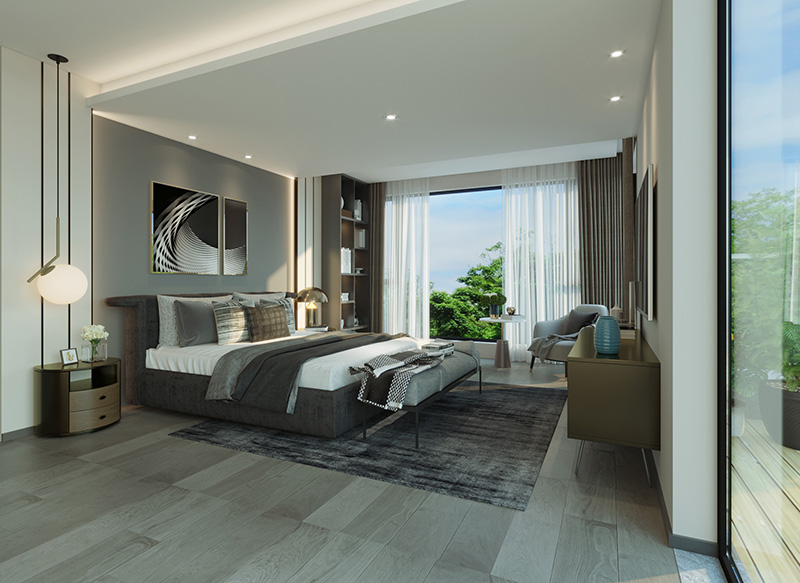 臥室-現(xiàn)代簡(jiǎn)約裝修效果圖-復(fù)式裝修案例