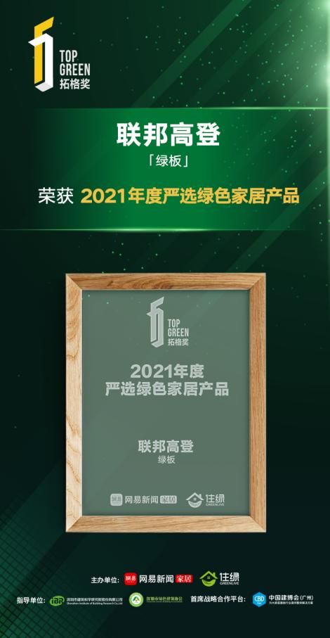 聯(lián)邦高登綠板連續(xù)三年榮獲拓格獎A+認證，樹立家居環(huán)保標(biāo)桿